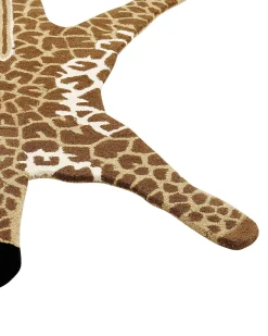 Tapete Para Criancas Em La Castanha E Creme Impressao Girafa 100 X 160 Cm Melman