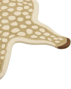 Tapete Para Criancas Em La Creme Impressao De Cervo 100 X 160 Cm Yona