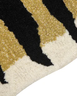 Tapete Para Criancas Em La Creme E Preta Impressao De Tigre 100 X 160 Cm Shere