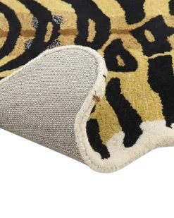 Tapete Para Criancas Em La Creme E Preta Impressao De Tigre 100 X 160 Cm Shere