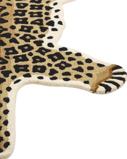 Tapete Para Criancas Em La Creme Impressao De Leopardo 100 X 160 Cm Azaad