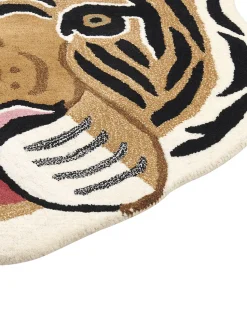 Tapete Para Criancas Em La Creme Impressao De Tigre 120 X 110 Cm Parker