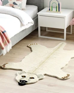 Tapete Para Criancas Em La Branca Impressao De Urso Polar 100 X 160 Cm Taqqiq