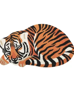 Tapete Para Criancas Em La Laranja Impressao De Tigre 100 X 155 Cm Rajah