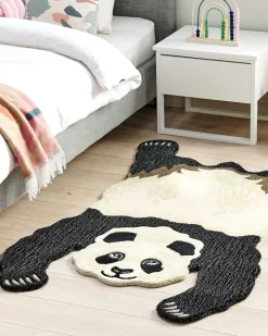 Tapete Para Criancas La Preta E Branca Impressao De Panda 100 X 160 Cm Jingking