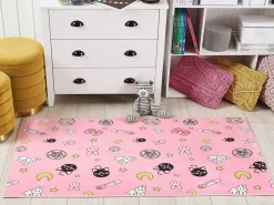 Tapete Para Criancas Rosa 80 X 150 Cm Gozler