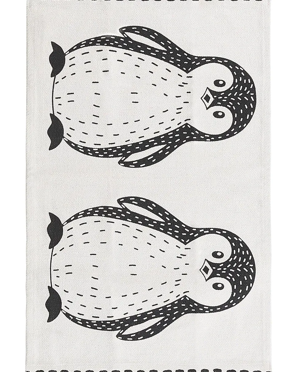 Tapete Preto E Branco 60 X 90 Cm Hajdarabad