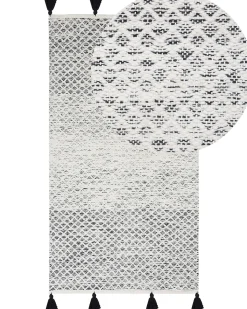 Tapete Preto E Branco 80 X 150 Cm Gemlik