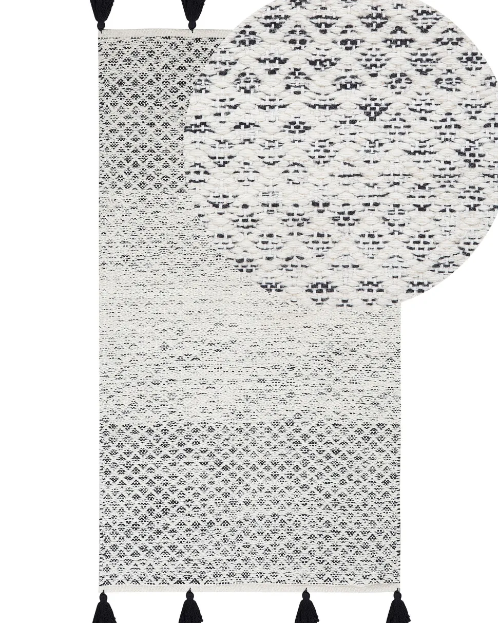 Tapete Preto E Branco 80 X 150 Cm Gemlik