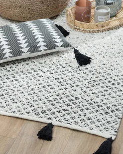 Tapete Preto E Branco 80 X 150 Cm Gemlik