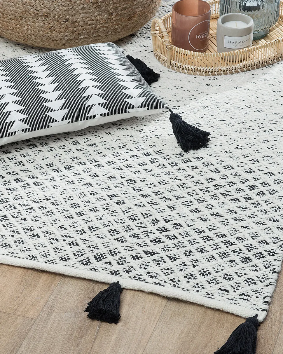 Tapete Preto E Branco 80 X 150 Cm Gemlik