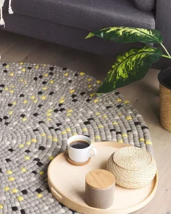 Tapete Redondo Cinzento Claro 140 Cm Penek