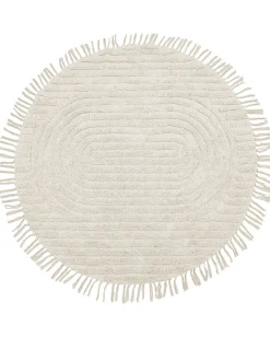 Tapete Redondo De Algodao Creme 140 Cm Halfeti