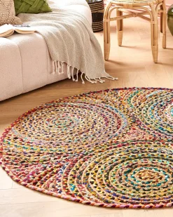 Tapete Redondo De Algodao Multicolor 140 Cm Yenice
