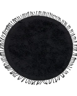 Tapete Redondo De Algodao Preto 140 Bitlis