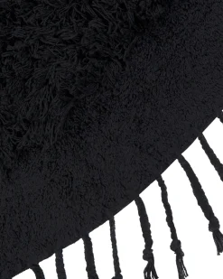 Tapete Redondo De Algodao Preto 140 Bitlis