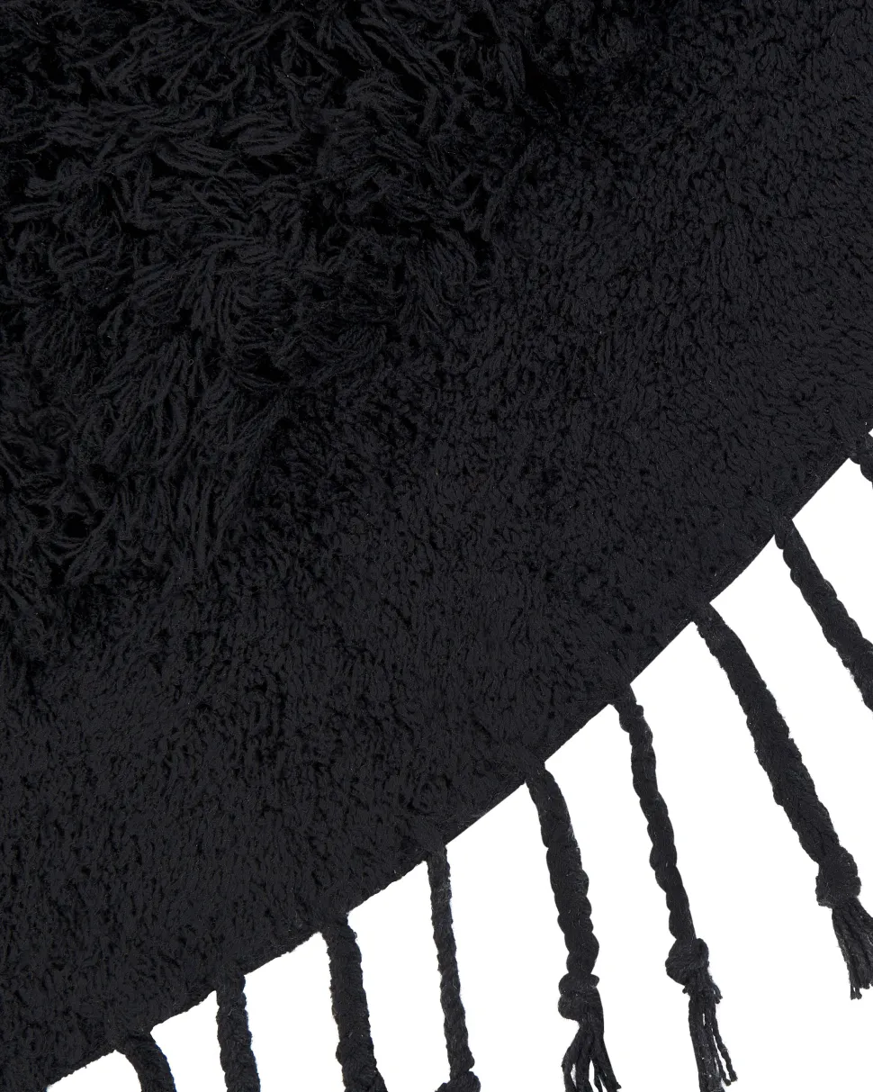 Tapete Redondo De Algodao Preto 140 Bitlis