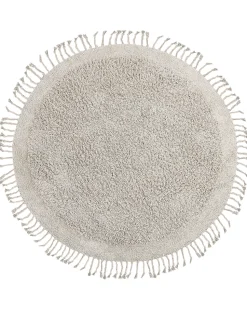 Tapete Redondo De Algodao Creme 140 Cm Bitlis