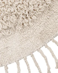 Tapete Redondo De Algodao Creme 140 Cm Bitlis