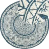 Tapete Redondo De Juta Azul 120 Cm Anadere