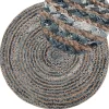 Tapete Redondo De Juta Azul E Creme O 120 Cm Maslak