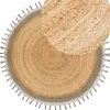 Tapete Redondo De Juta Creme E Cinzenta 140 Cm Marts