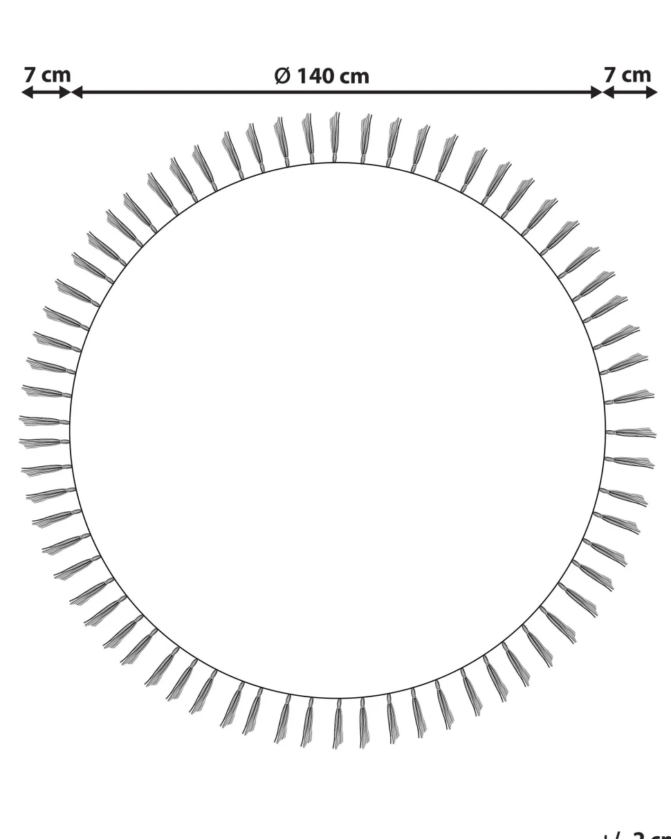 Tapete Redondo De Juta Creme E Cinzenta 140 Cm Marts