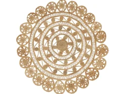 Tapete Redondo De Juta Creme 140 Cm Laleli