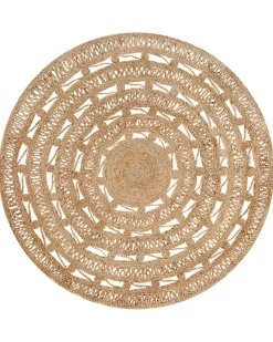 Tapete Redondo De Juta Creme 140 Cm Kerer