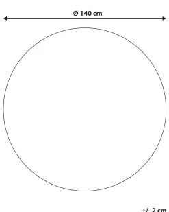 Tapete Redondo De Juta Creme E Preta 140 Cm Hovit