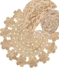 Tapete Redondo De Juta Creme O 120 Cm Birecik