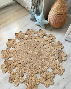 Tapete Redondo De Juta Creme O 120 Cm Birecik