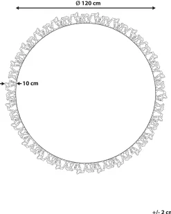 Tapete Redondo De Juta Creme 120 Cm Zonguldak