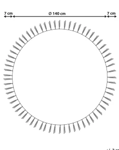 Tapete Redondo De Juta Creme E Branca 140 Cm Marts