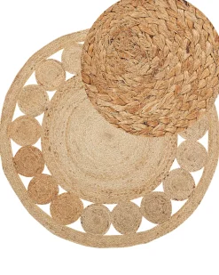 Tapete Redondo De Juta O 120 Cm Creme Ahlat