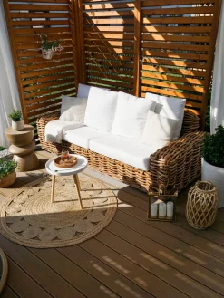 Tapete Redondo De Juta O 120 Cm Creme Ahlat