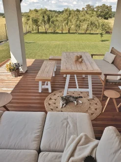 Tapete Redondo De Juta O 120 Cm Creme Ahlat