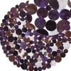 Tapete Redondo De Pele Genuina Castanha E Violeta 140 Cm Sorgun