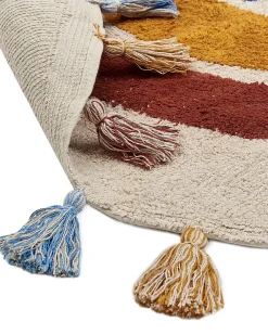 Tapete Redondo Em Algodao Multicolor O 120 Yagci