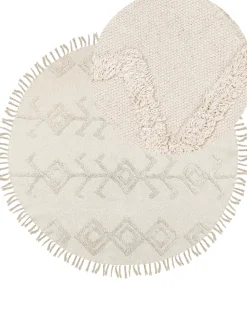 Tapete Redondo Em Algodao Creme 140 Harran