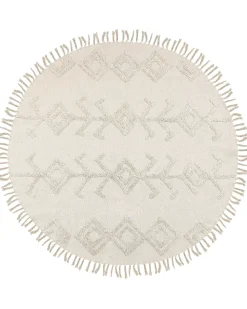 Tapete Redondo Em Algodao Creme 140 Harran