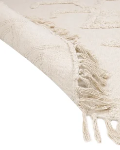 Tapete Redondo Em Algodao Creme 140 Harran