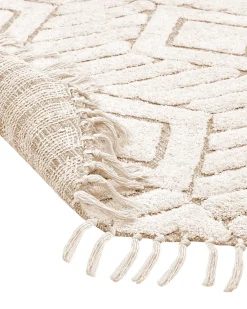 Tapete Redondo Em Algodao Creme 140 Cm Horasan