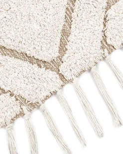 Tapete Redondo Em Algodao Creme 140 Cm Horasan