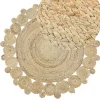 Tapete Redondo Em Juta Creme 120 Cm Golgen