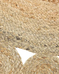 Tapete Redondo Em Juta Creme 120 Cm Golgen