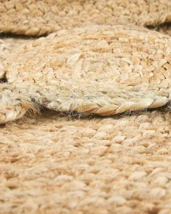 Tapete Redondo Em Juta Creme 120 Cm Golgen