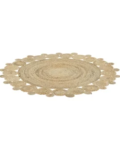 Tapete Redondo Em Juta Creme 120 Cm Golgen
