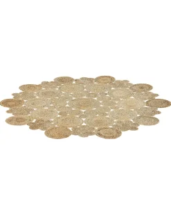 Tapete Redondo Em Juta Creme 135 Cm Gerdek