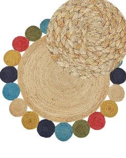 Tapete Redondo Em Juta Multicolor O 140 Cm Vostan